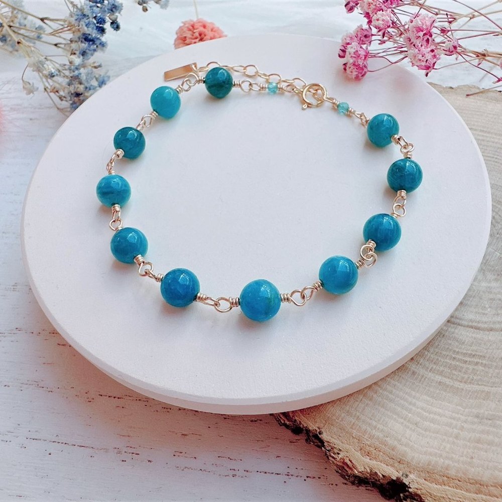 14k Gold-Filled Apatite Bracelet | Handmade in BC
